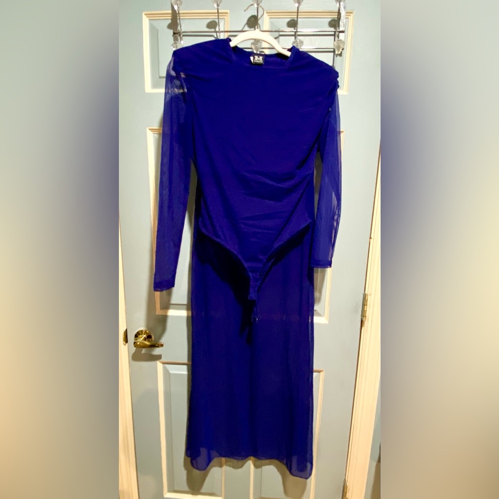 Royal Blue 2 Piece Mesh Skirt Set size Medium